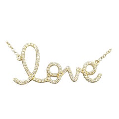 Scripted "Love" Diamond Pendant