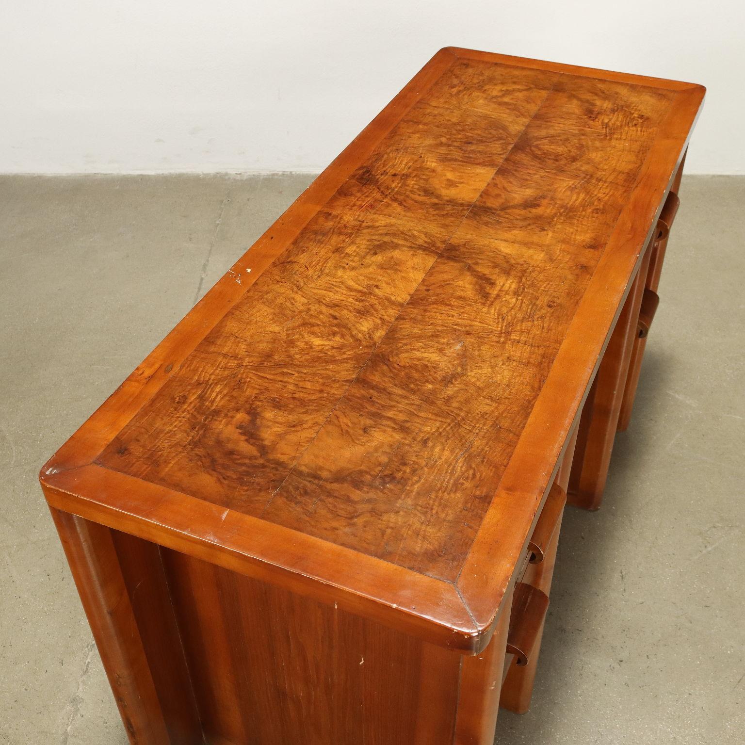 Walnut Scrittoio Anni 40 in noce e radica For Sale