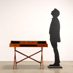 Gianfranco Frattini und Franco Bettonica Schreibtisch aus Nussbaumholz, 1950er Jahre