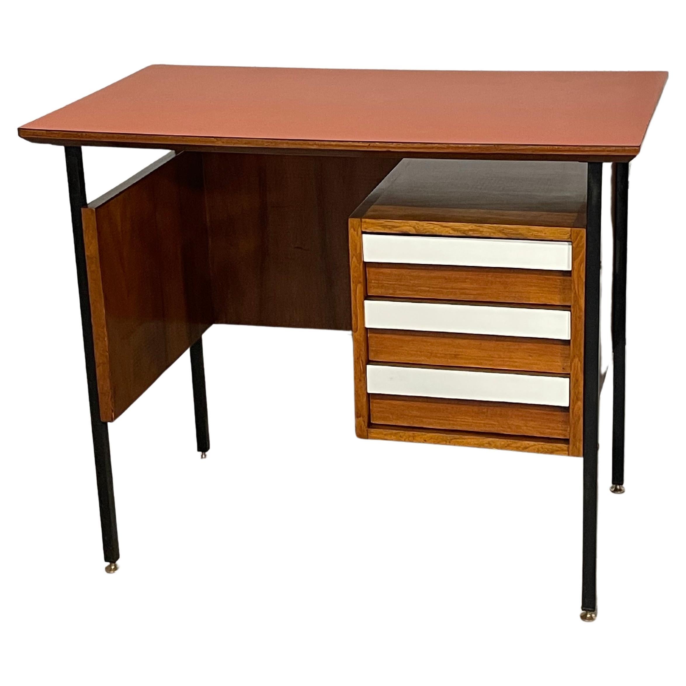 Scrittoio anni '60 in teak e formica For Sale