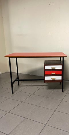 1960s desk top in colorful formica
