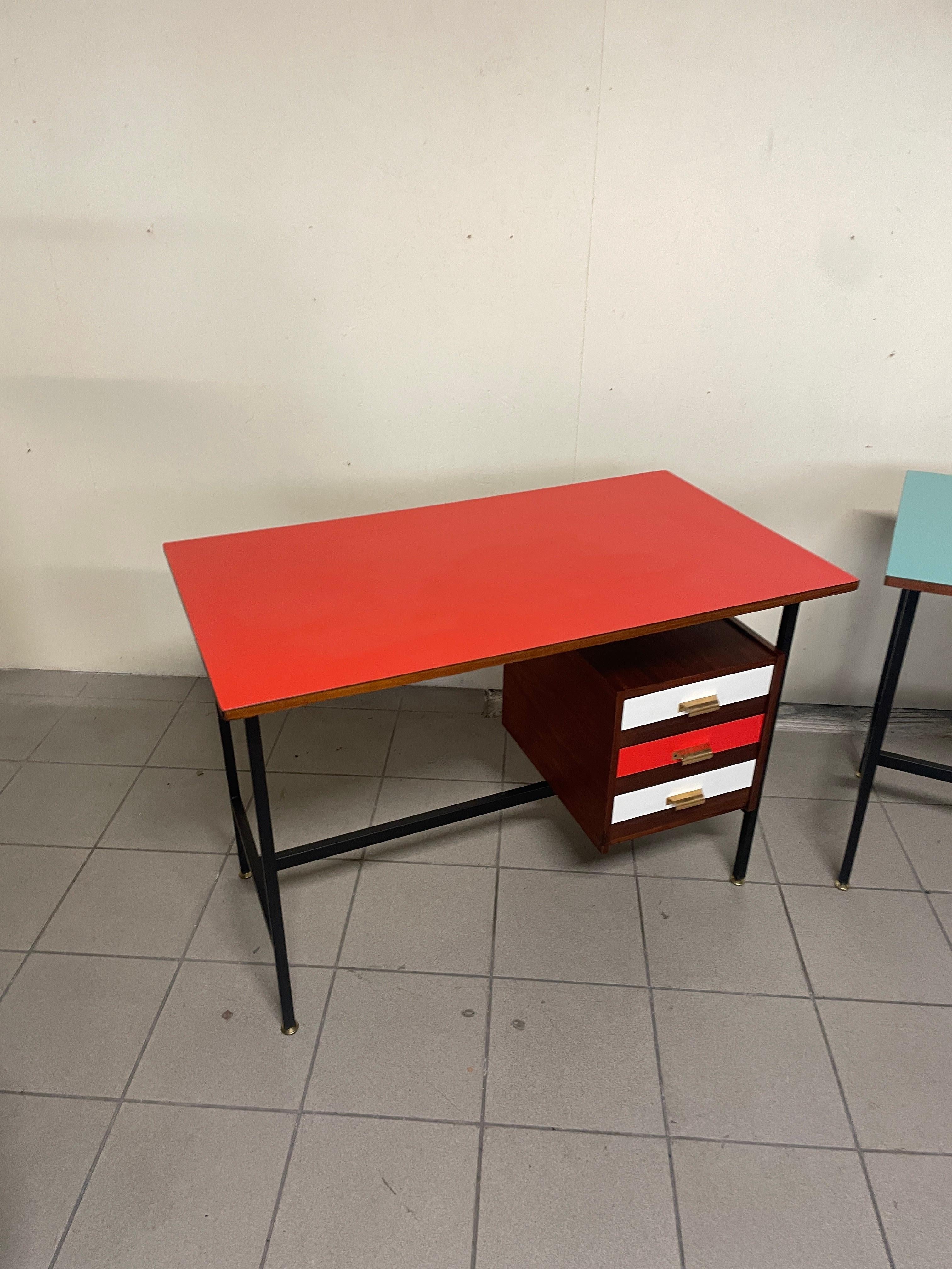 Italian 1960s desk top in colorful formica For Sale