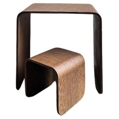 Bureau pour enfant avec tabouret assorti en bois courbé