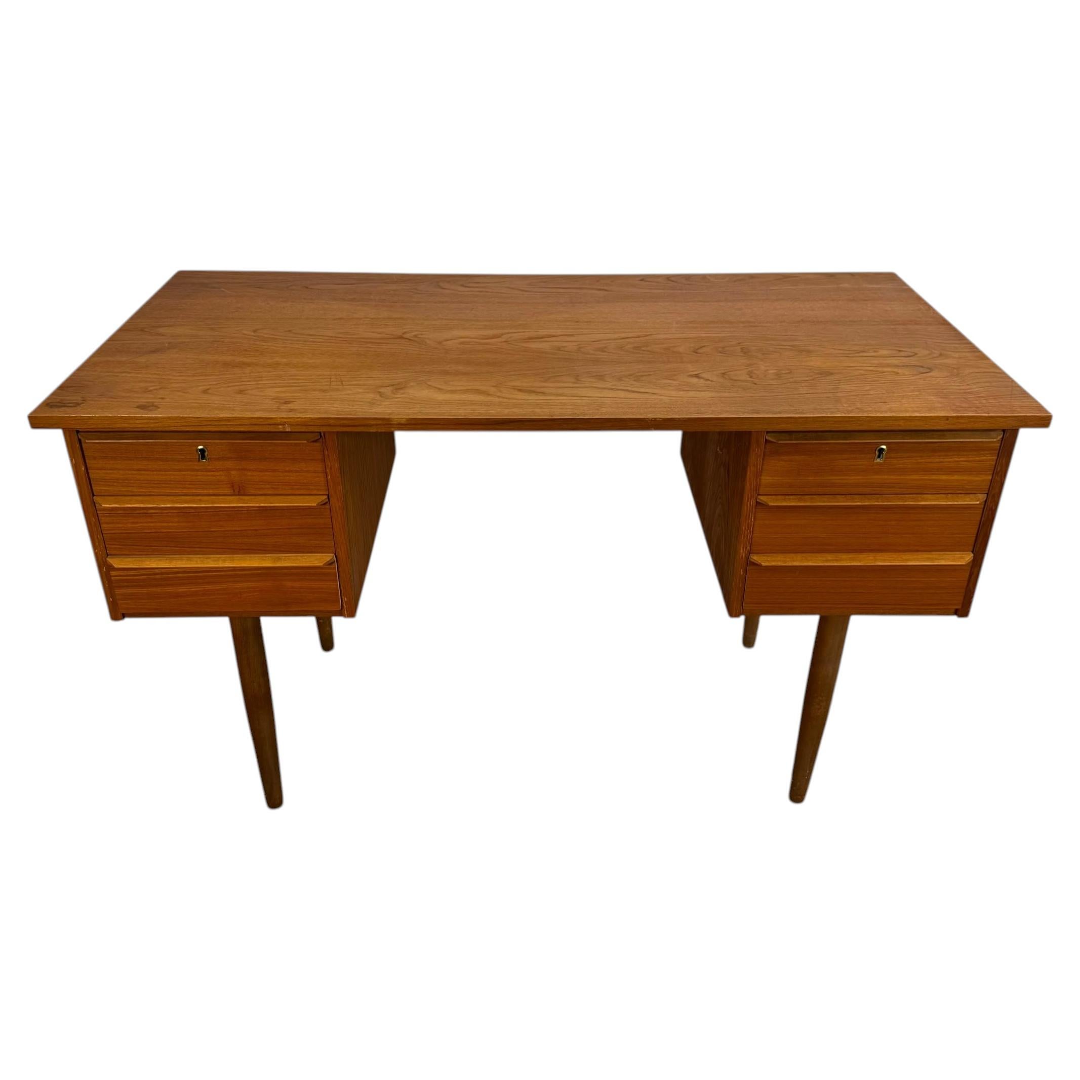 Danish teak writing desk, Scandinavian Modern design from the 1960s For Sale
