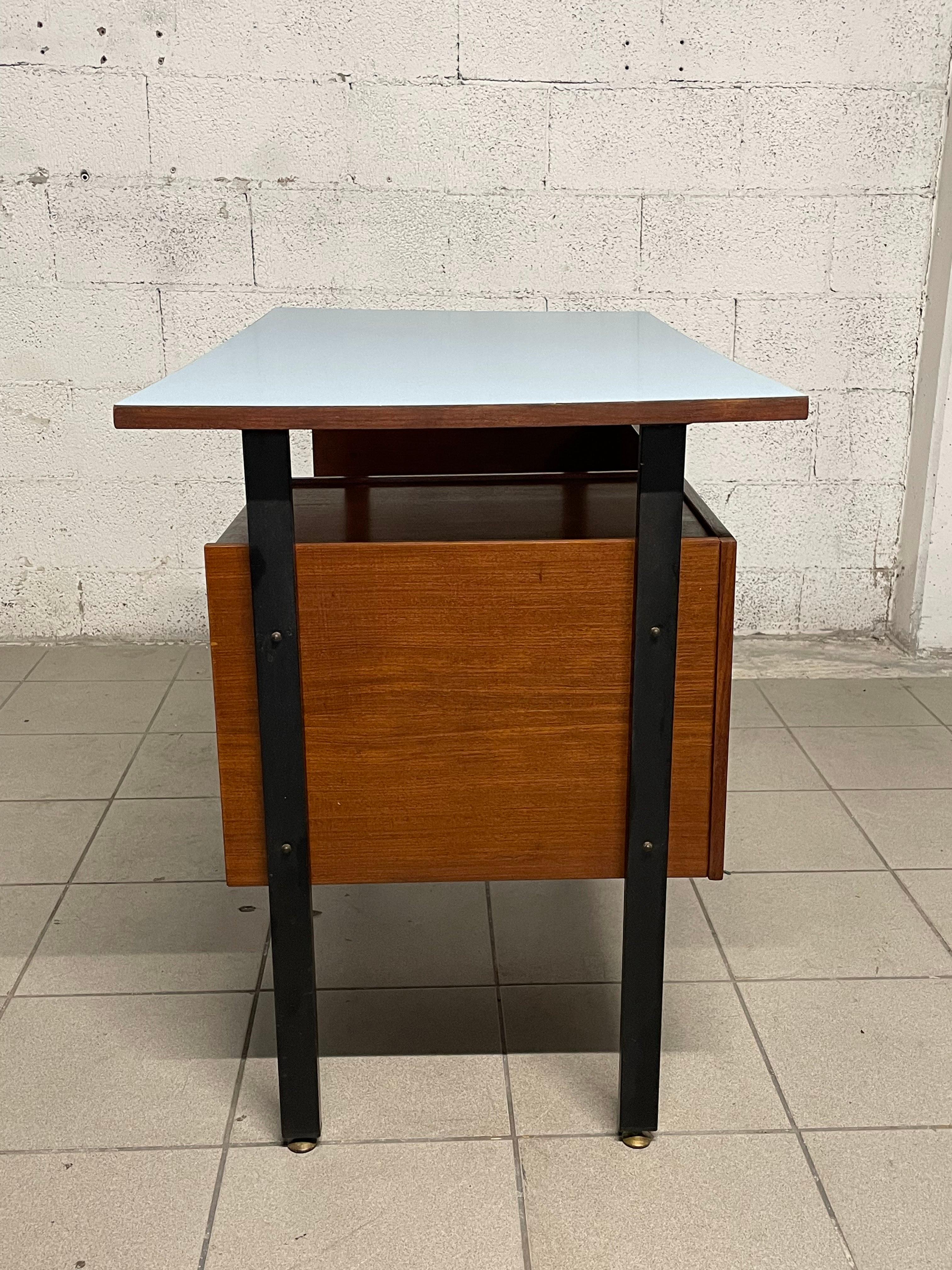 1960s desk i teak and colored formica 3