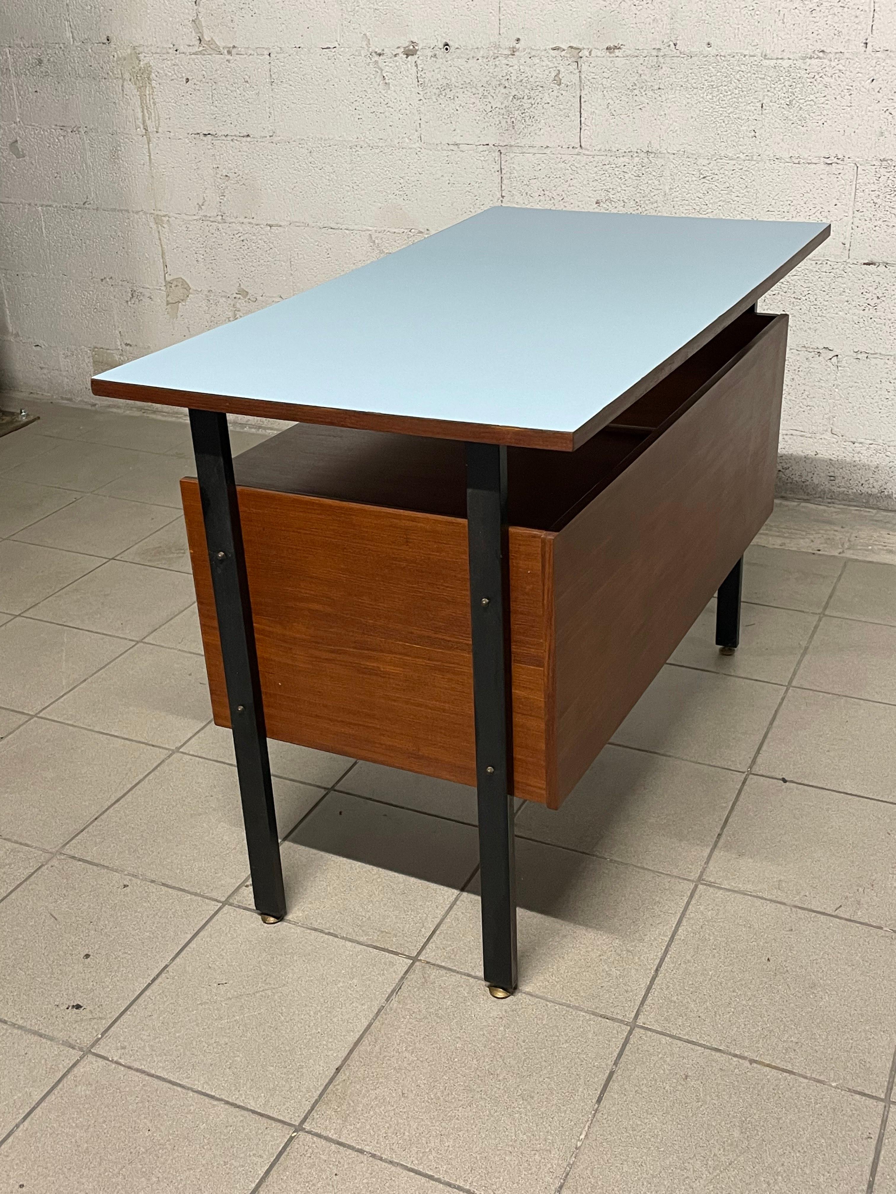 1960s desk i teak and colored formica 4