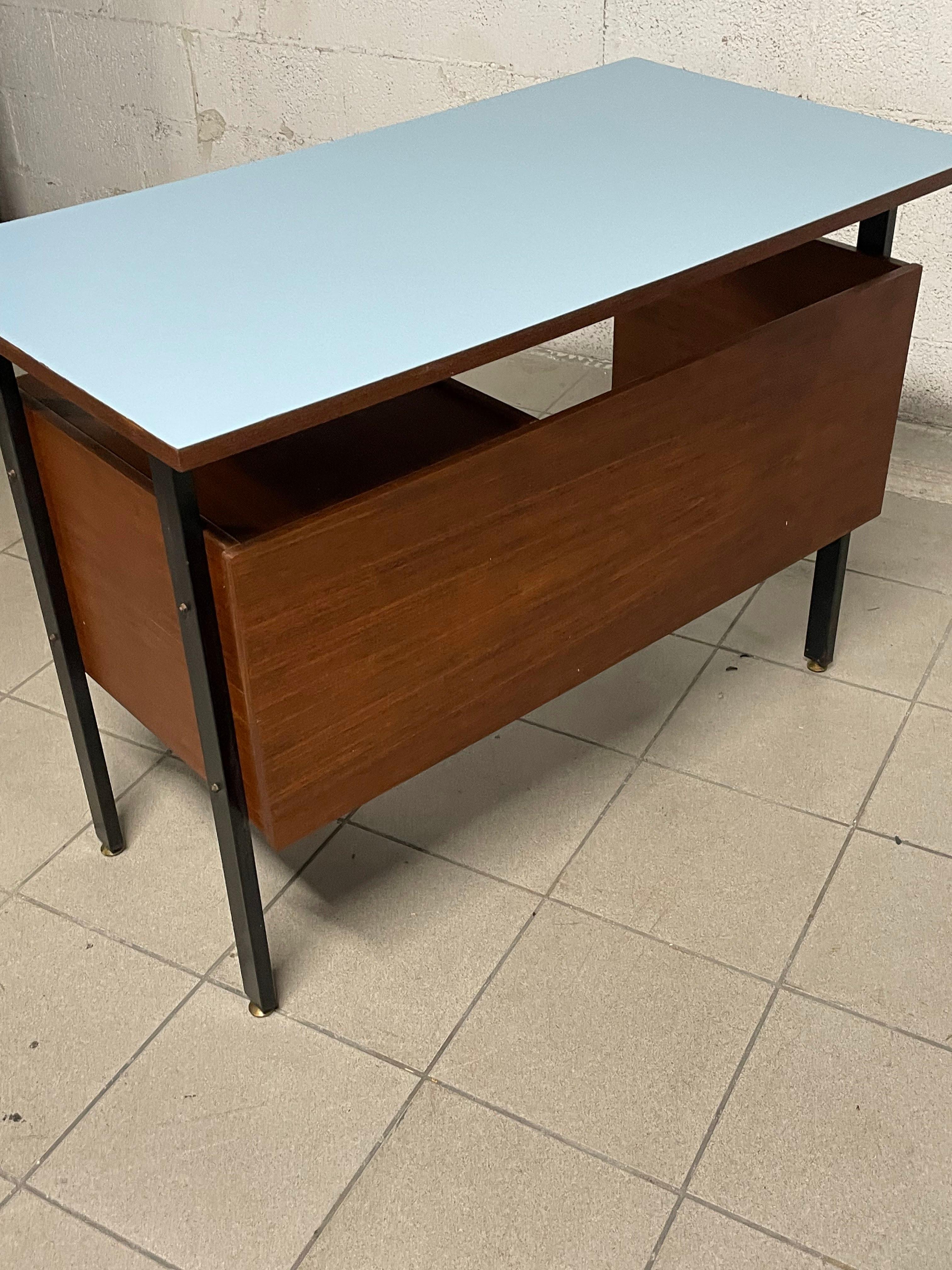 1960s desk i teak and colored formica 5