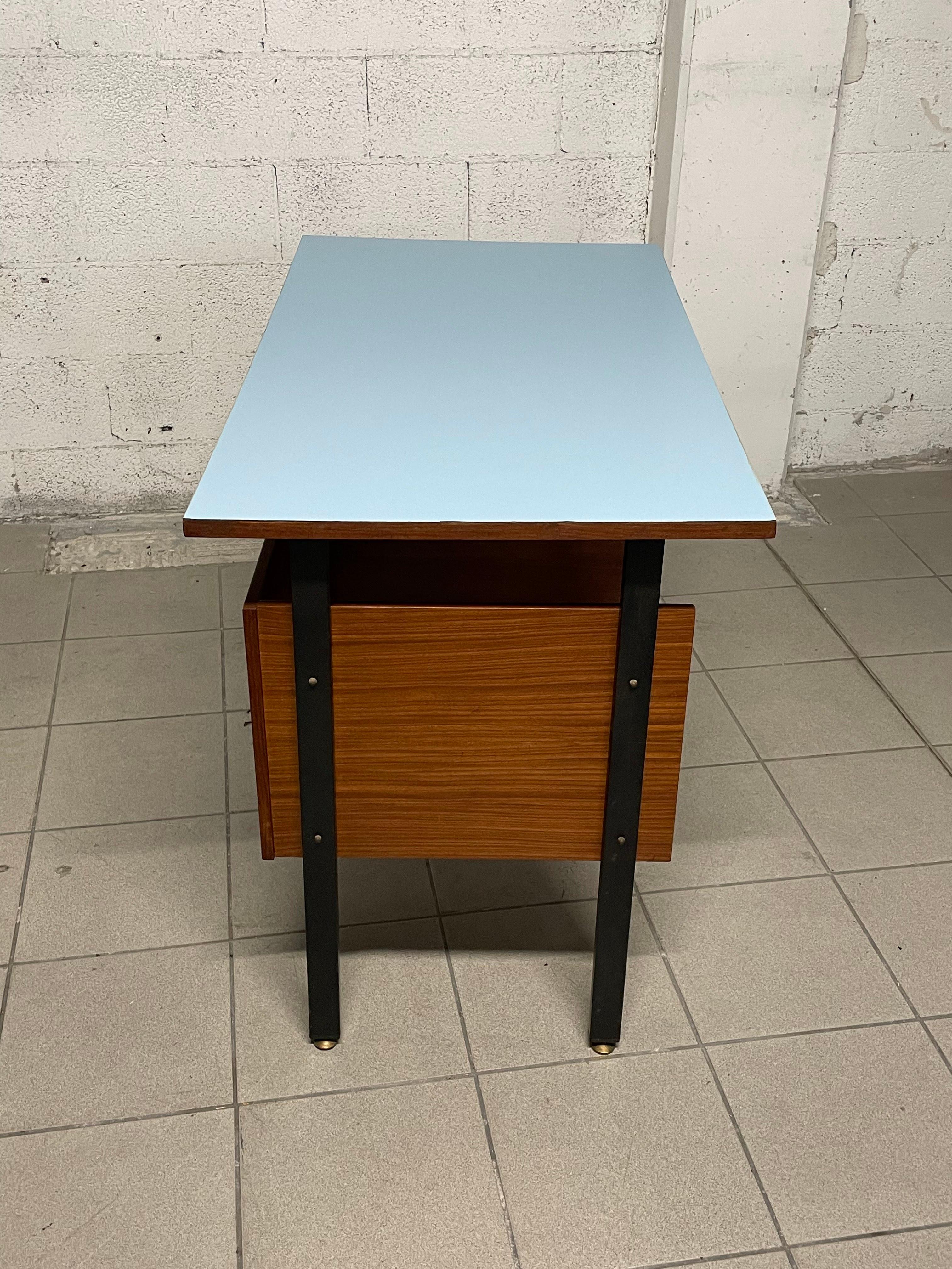 1960s desk i teak and colored formica 9