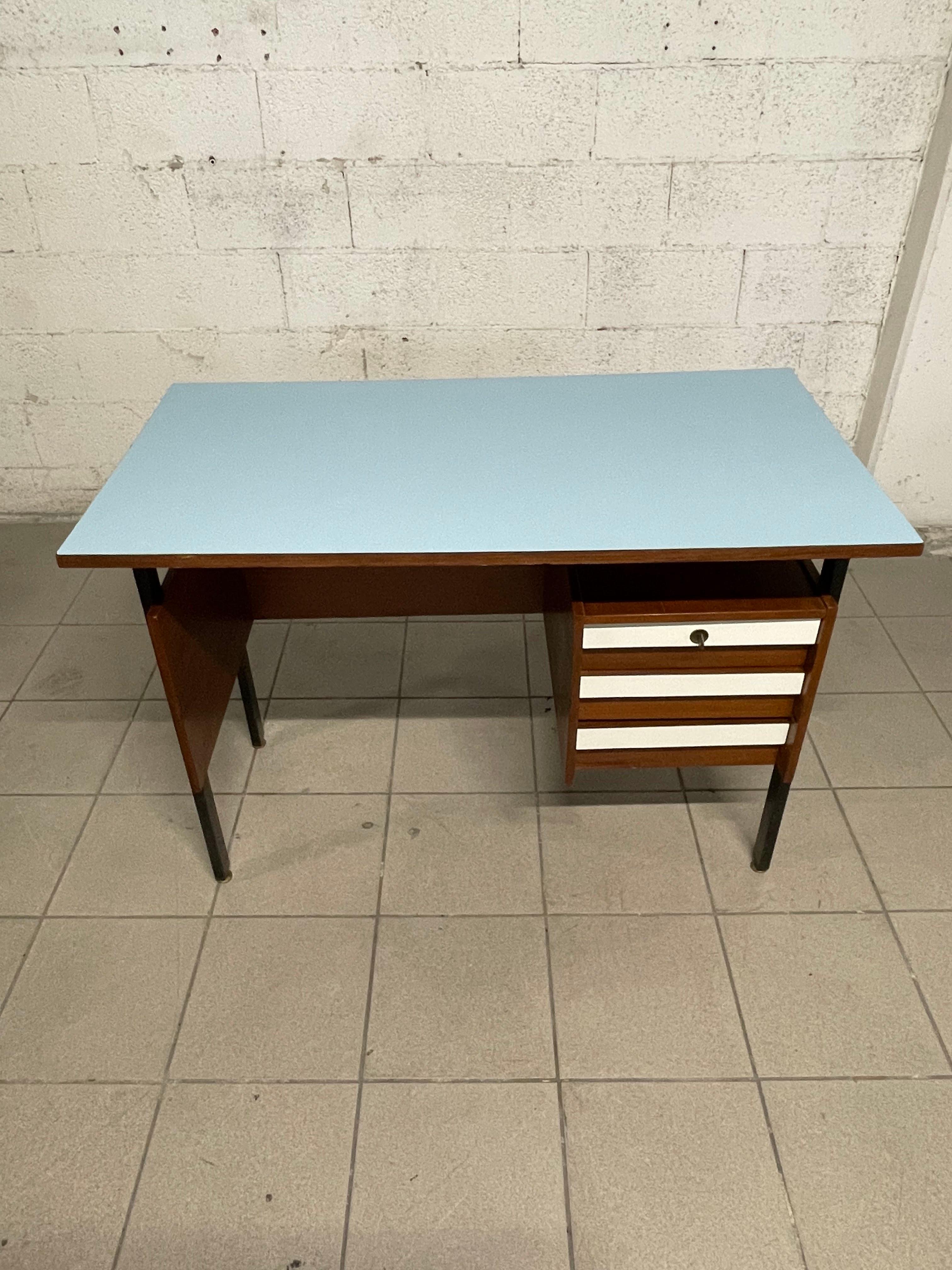 1960s desk i teak and colored formica 10