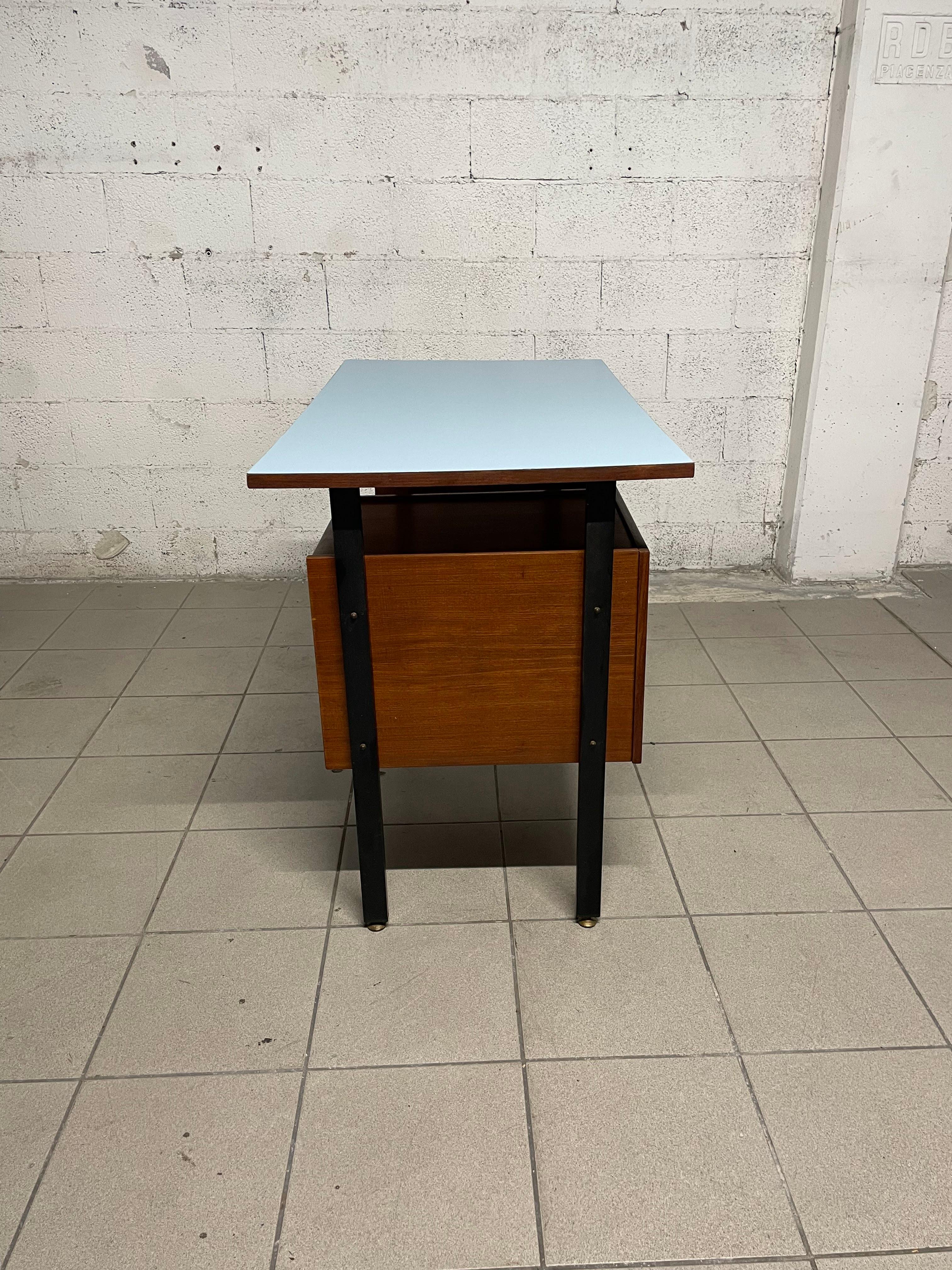 1960s desk i teak and colored formica 2