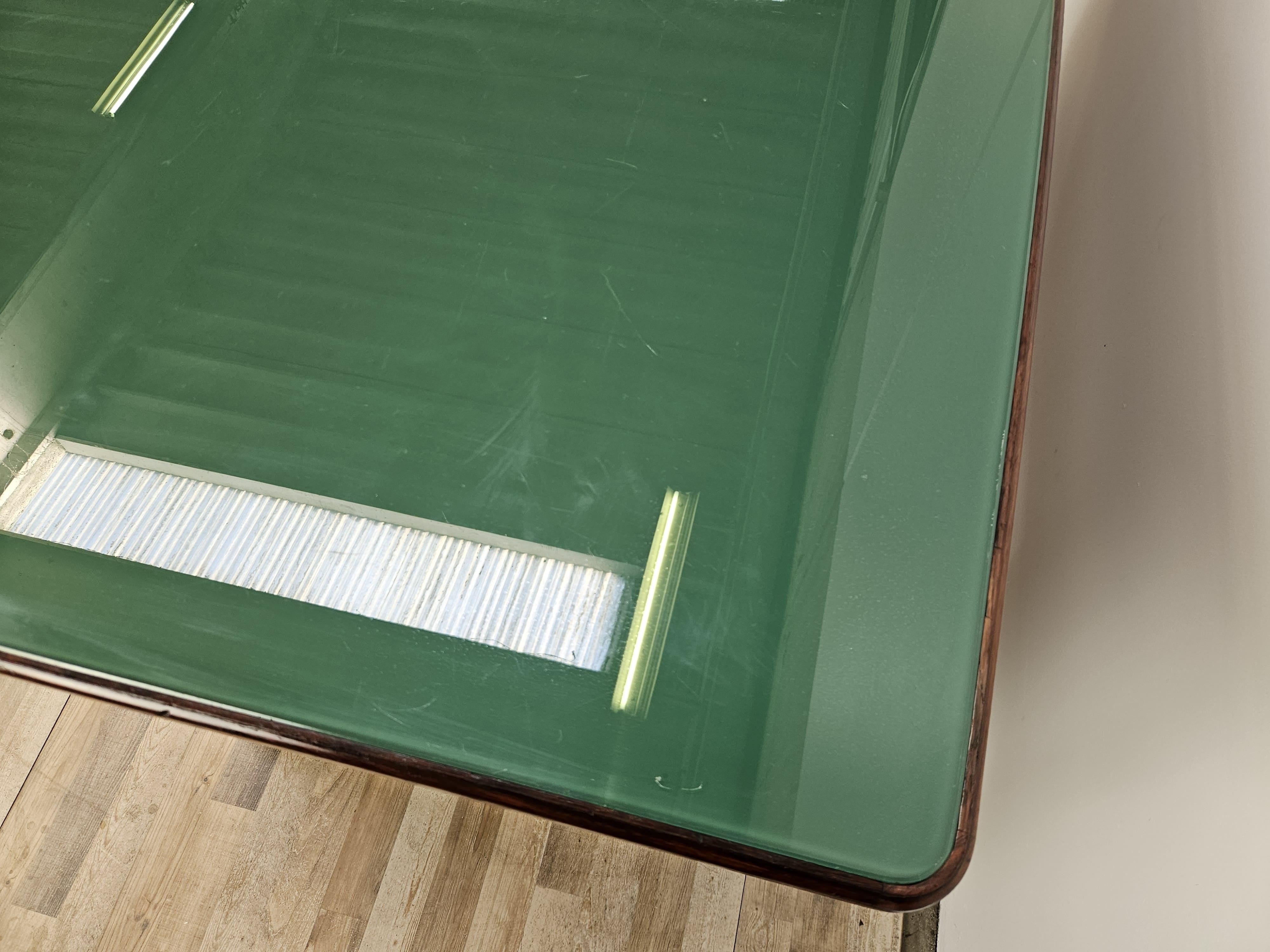1960s exotic wood glass and brass desk attr. to La Permanente Furniture For Sale 2