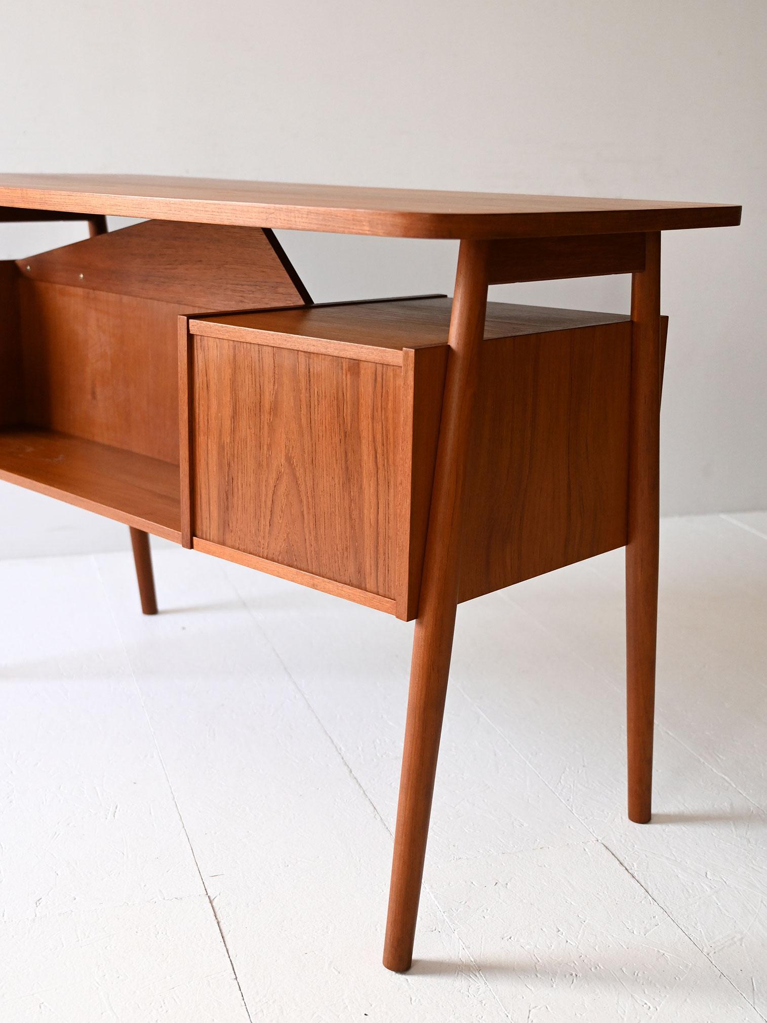 Teak Danish desk from the 1960s by Gunnar Nielsen For Sale