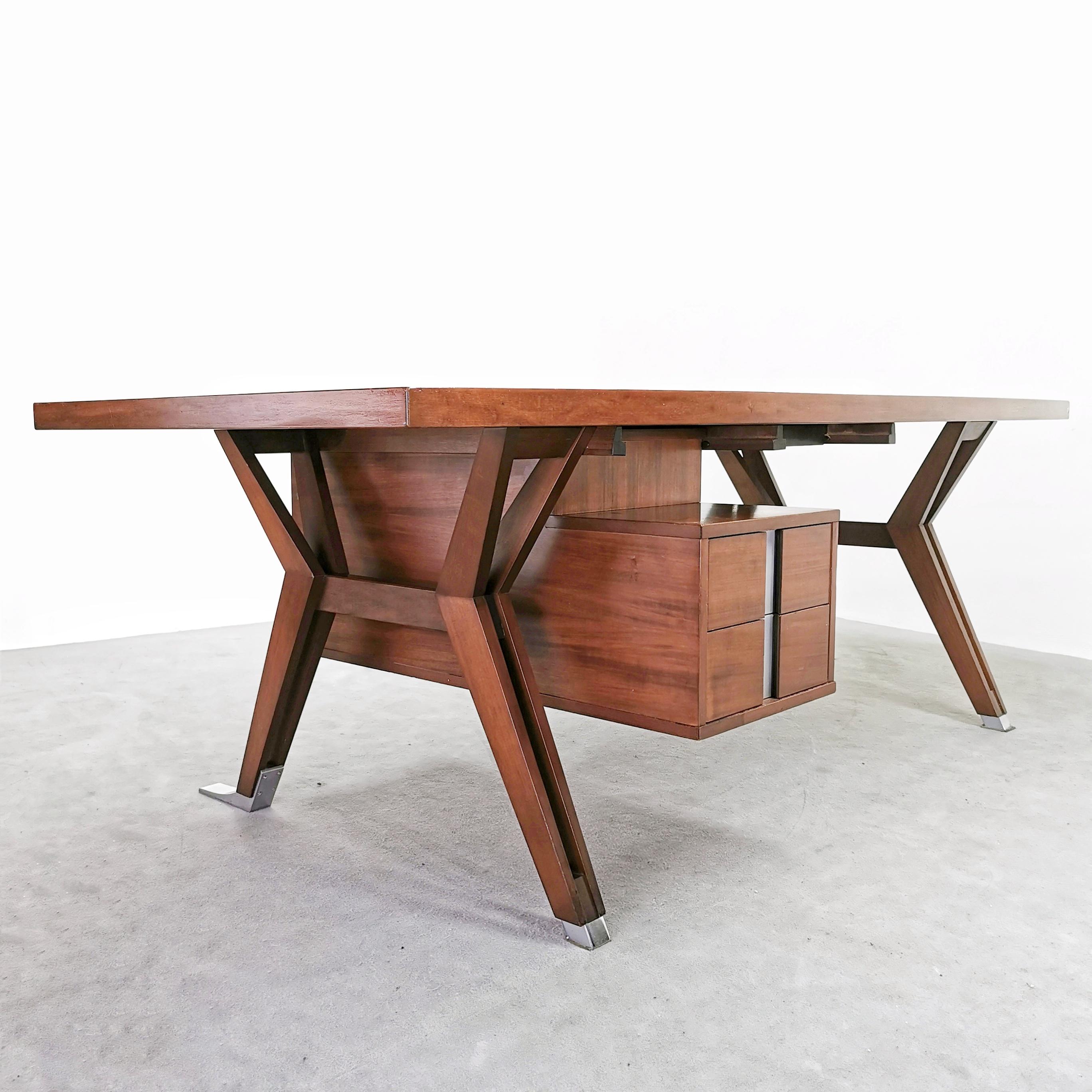 Teak Executive Desk designer Ico Parisi for MIM 1950s For Sale 8