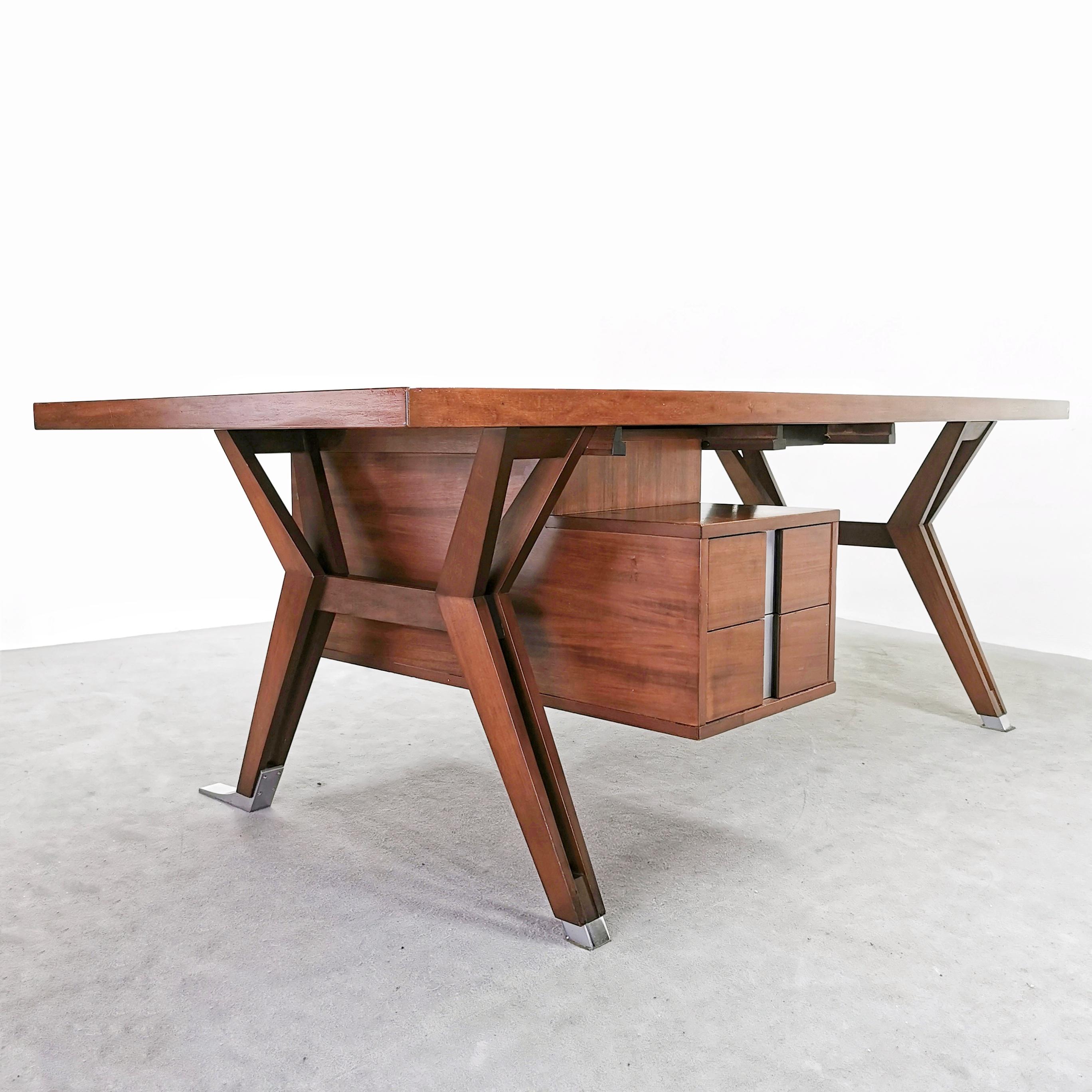 Scrivania Direzionale in teak designer Ico Parisi per MIM anni 50 in vendita 7