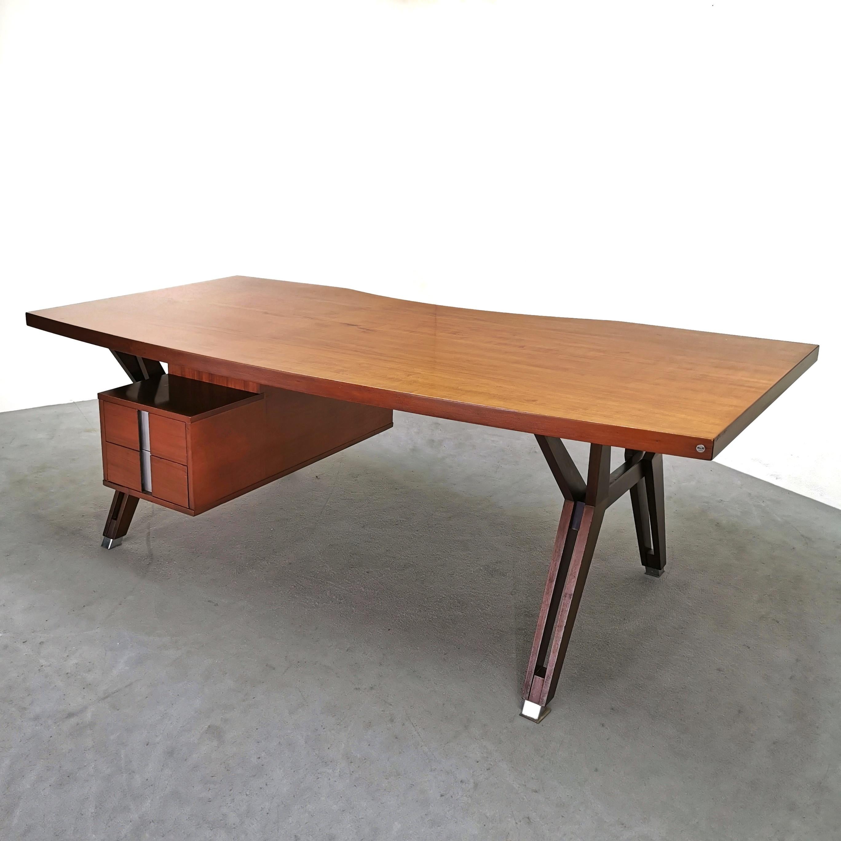 Other Teak Executive Desk designer Ico Parisi for MIM 1950s For Sale