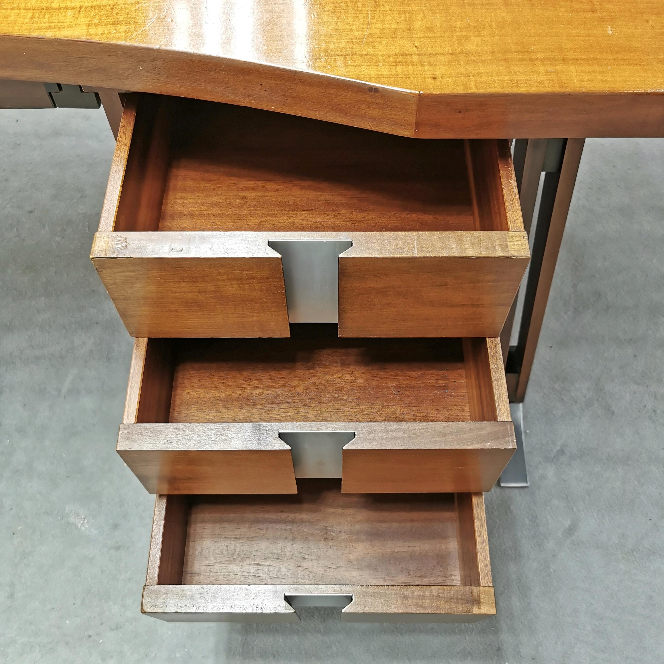 Teak Executive Desk designer Ico Parisi for MIM 1950s For Sale 2