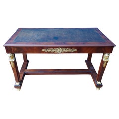 Bureau central français Napoléon II en acajou et bronze doré vers 1855