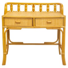 Bamboo and wicker writing desk 