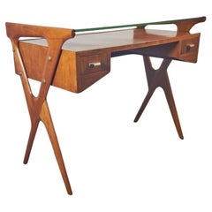 Wooden desk in the style of Ico & Luisa Parisi, 1950s