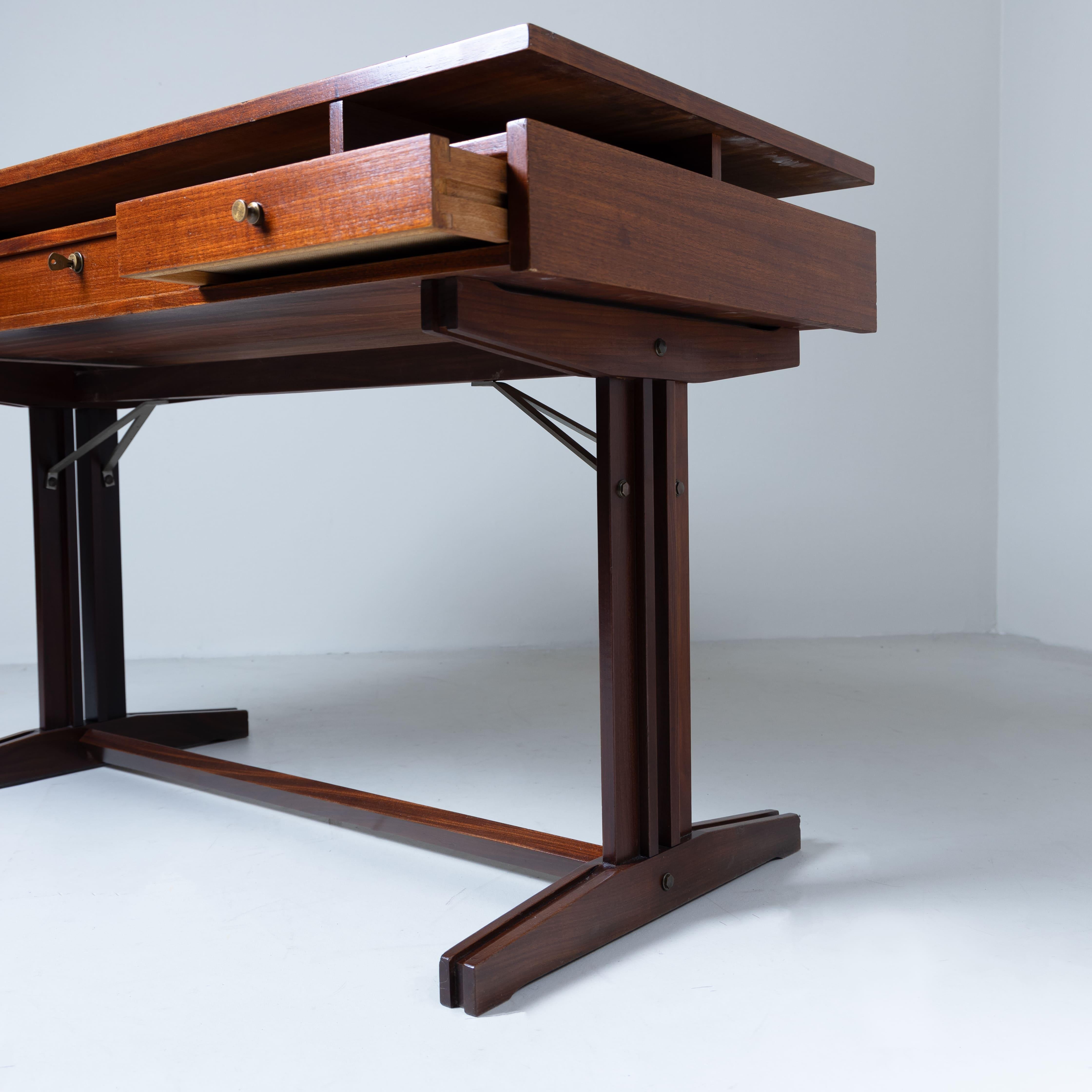 Mid-20th Century Mid-Century Style Wooden Desk, Italian Manufactory, 1960s For Sale