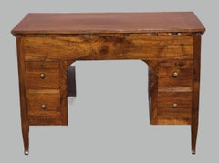 Solid walnut desk - early 19th century, sliding top and compartments