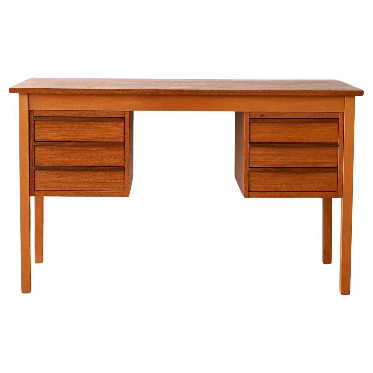 Teak desk with drawers