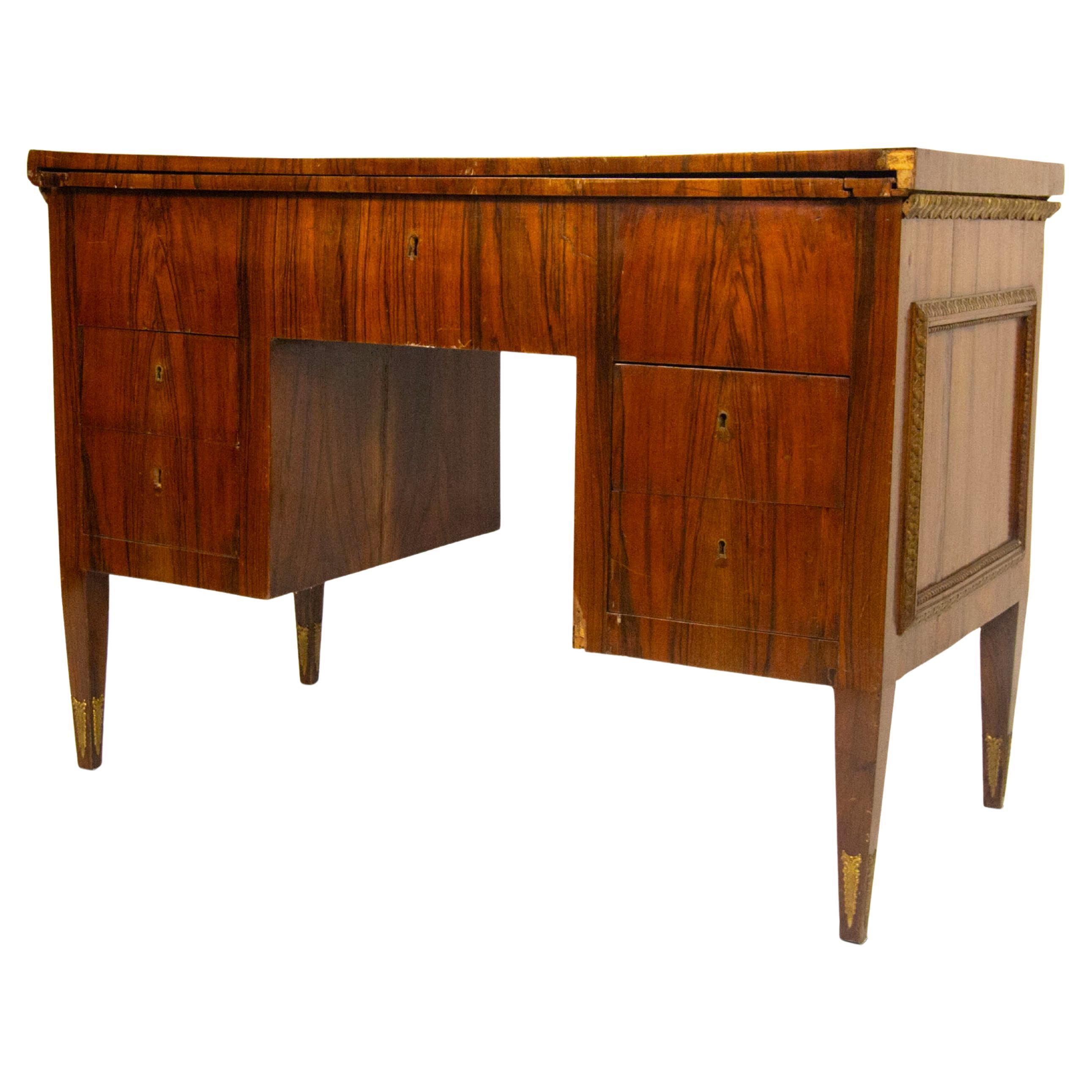 Wood panelled desk, early 19th century For Sale