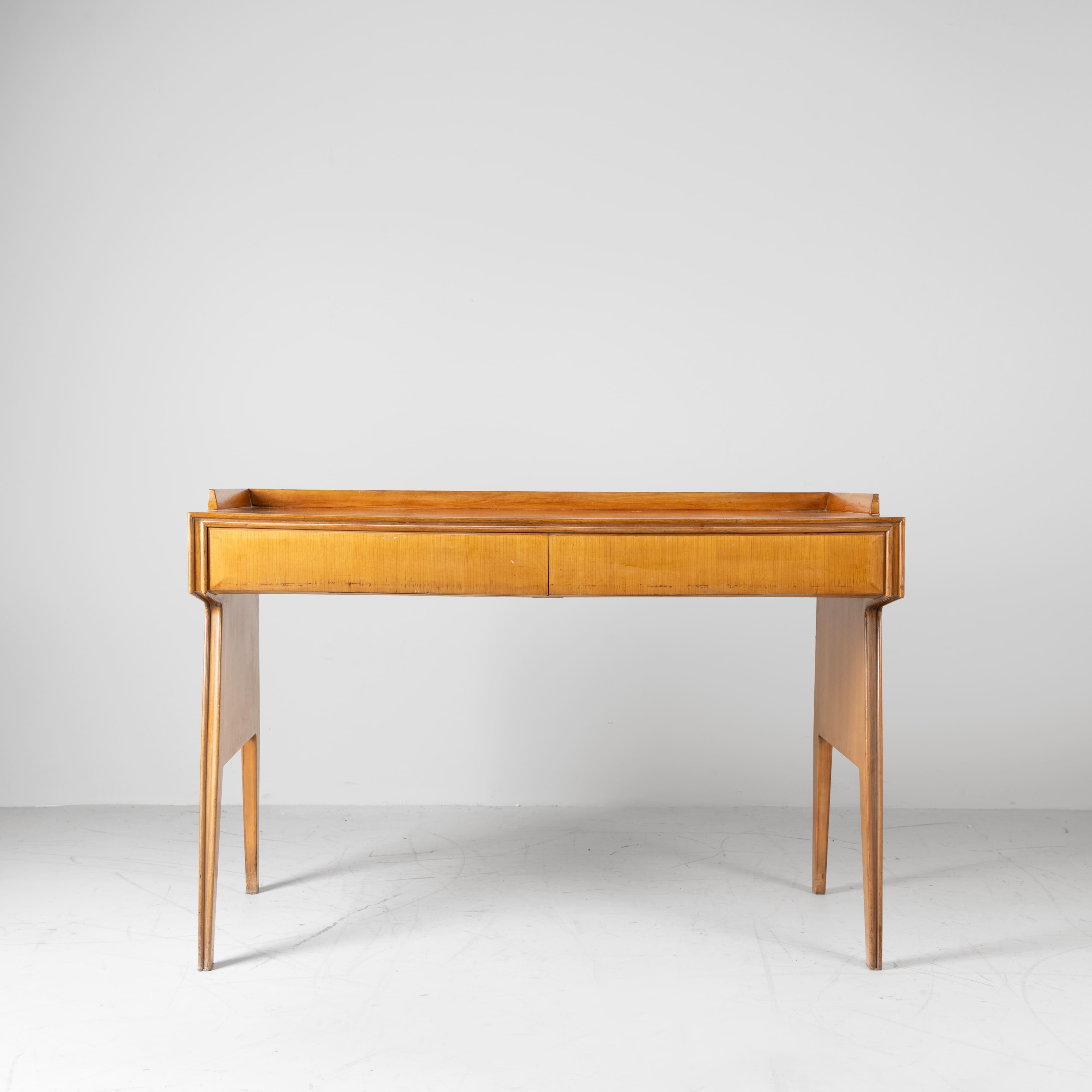 Scrivania mid-century, legno intarsiato, 1950 circa in vendita 4