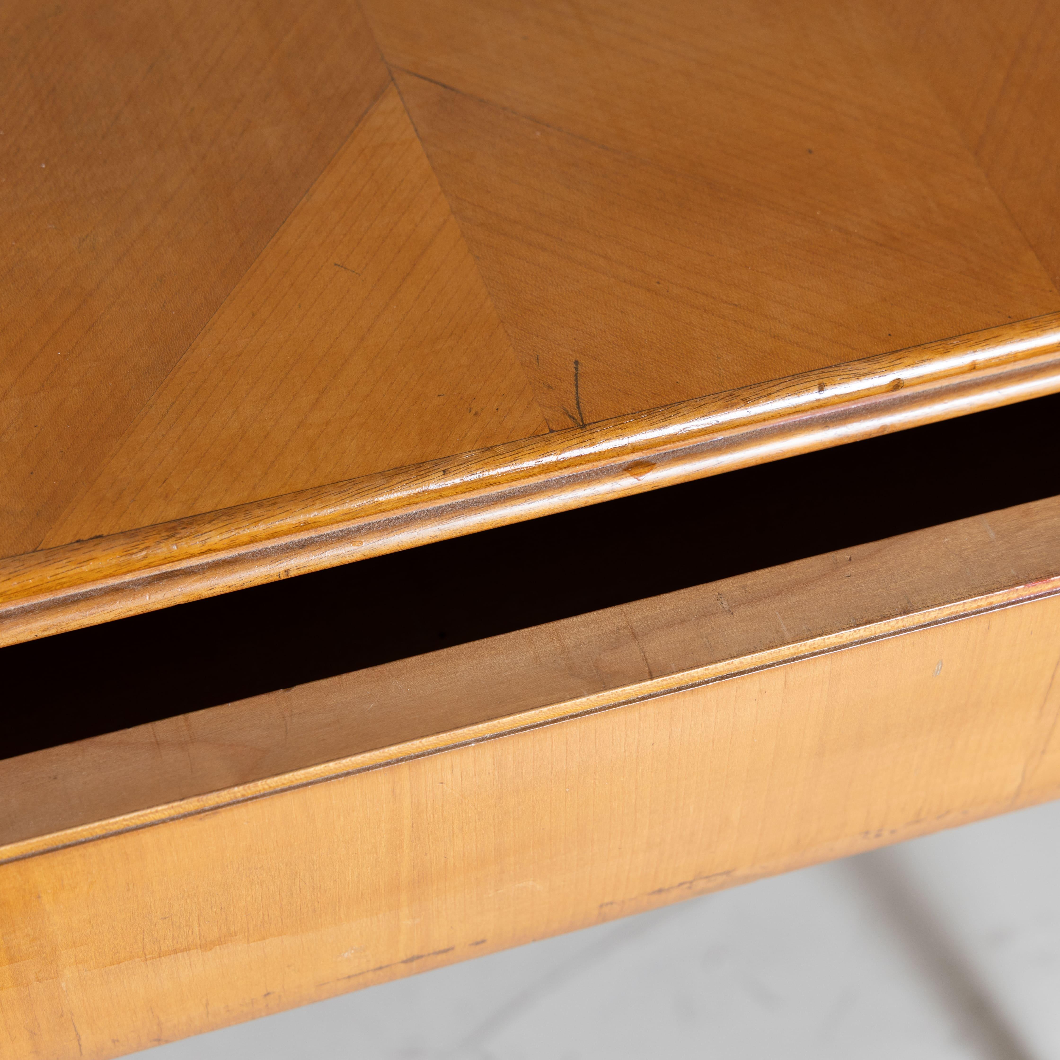 Legno Scrivania mid-century, legno intarsiato, 1950 circa in vendita