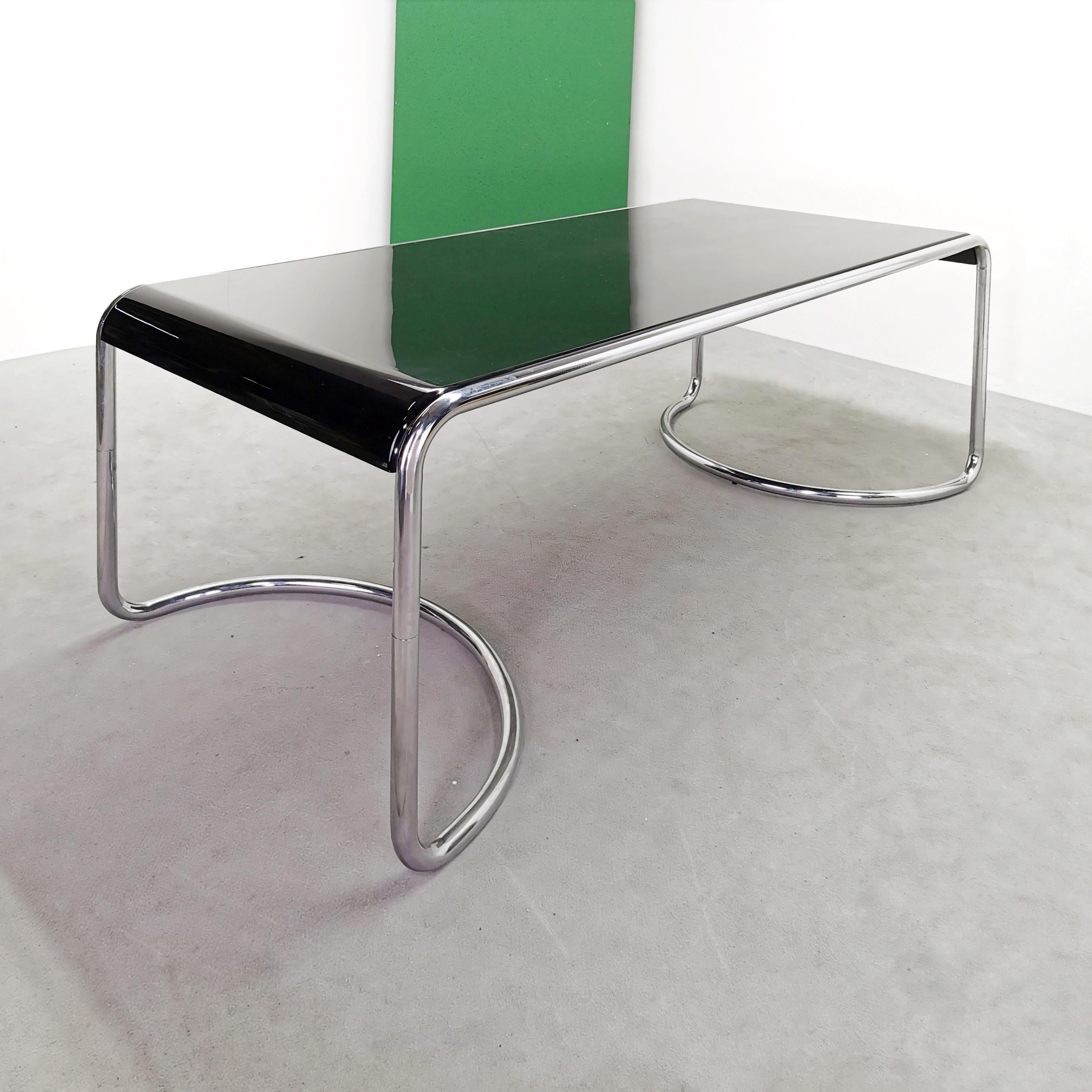Chrome Febo desk or dining table designed by G.Stoppino for Driade 1970 For Sale