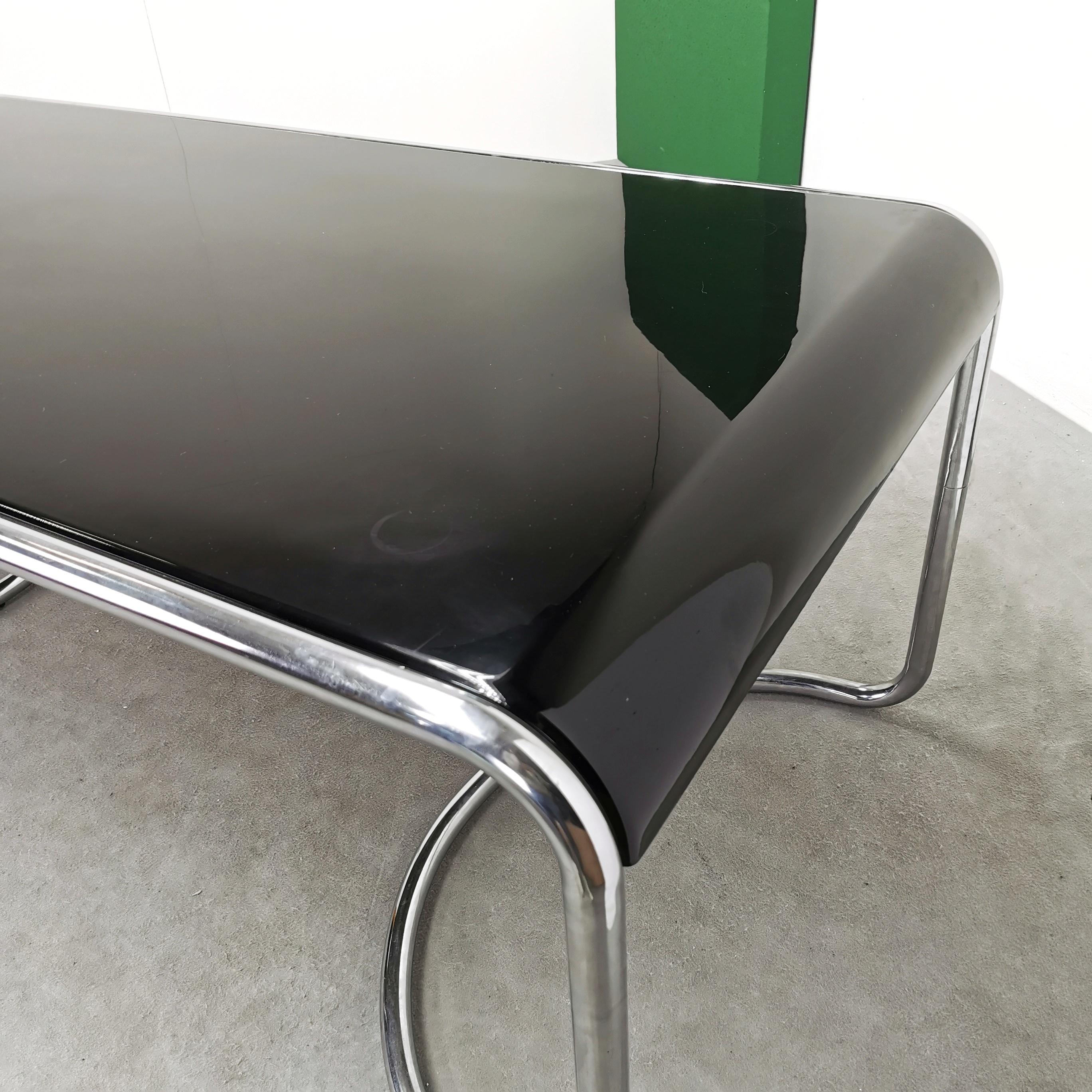 Chrome Febo desk or dining table designed by G.Stoppino for Driade 1970 For Sale