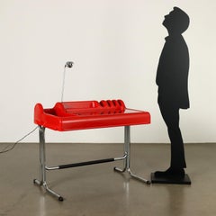 Scrivania 'Orix' di Vittorio Parigi & Nani Prina Versione Rosso, anni 70