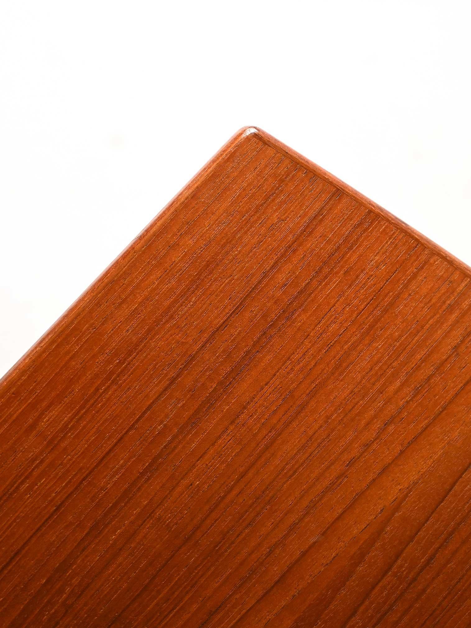 Teak Scandinavian vintage teak desk with three drawers For Sale