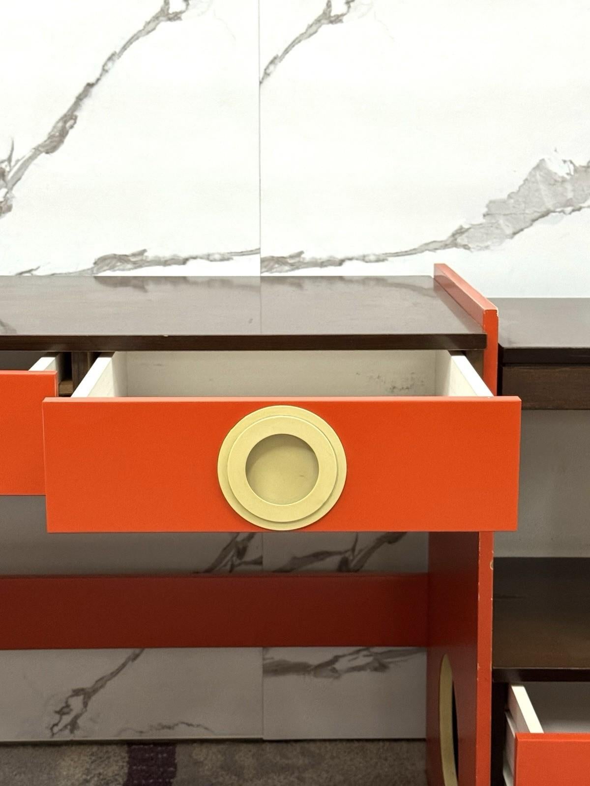 Space Age Design Holzschreibtisch 70er Jahre Moderne Kunst im Angebot 8