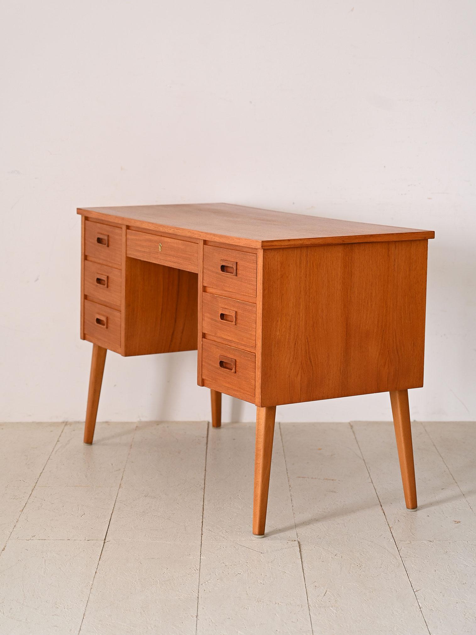 Vintage Teak Desk For Sale at 1stDibs
