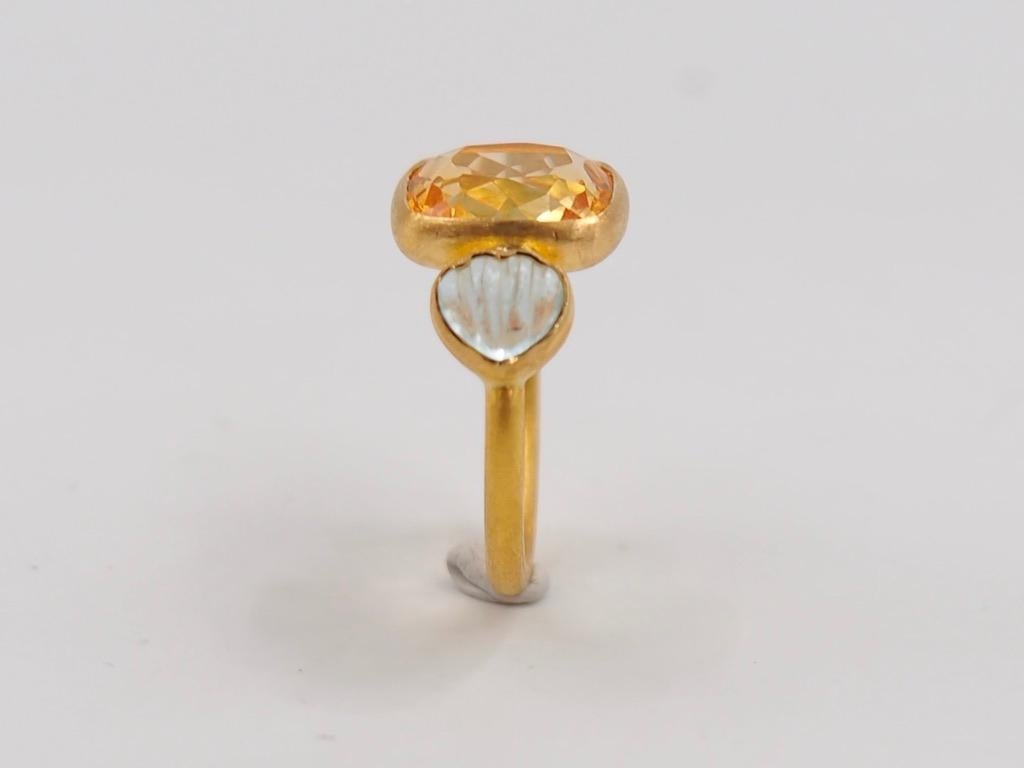 aquamarine and citrine ring