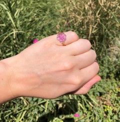 Kettenring mit Gliedern, 5 Karat Amethyst geschnitzt, 22 Karat Gold