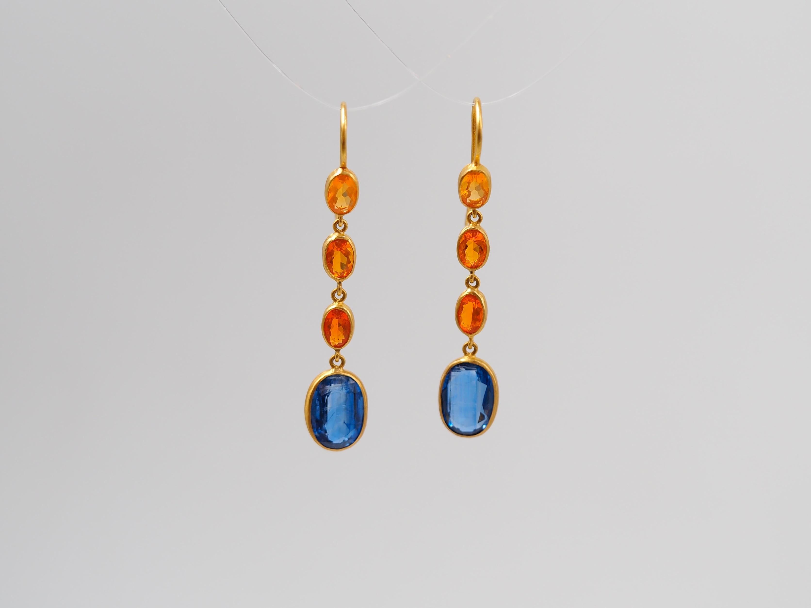 fire opal drop earrings