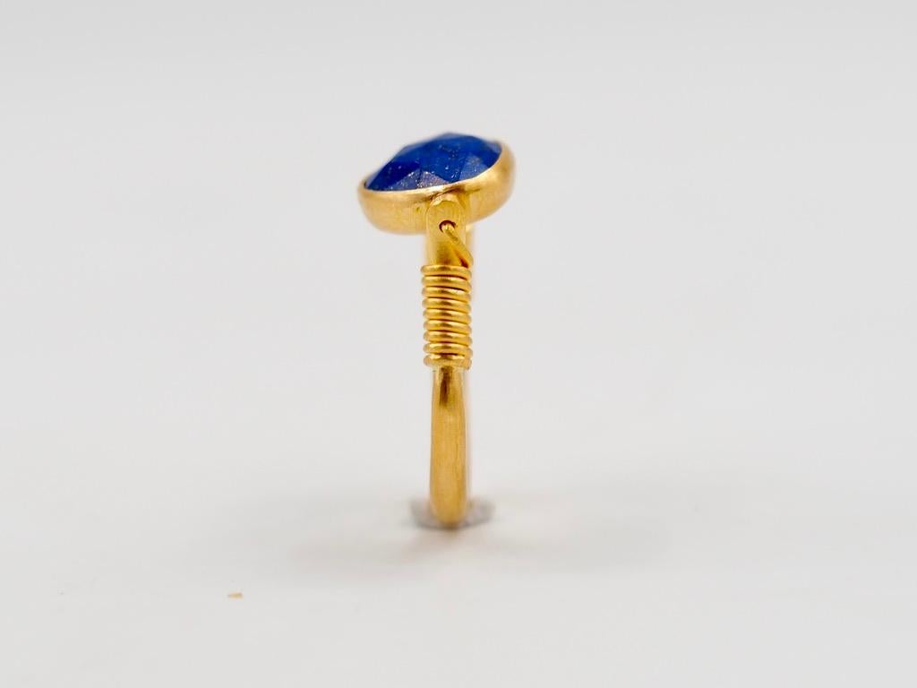 Scrives Lapis Lazuli Swivel 22 Karat Gold Ring 2