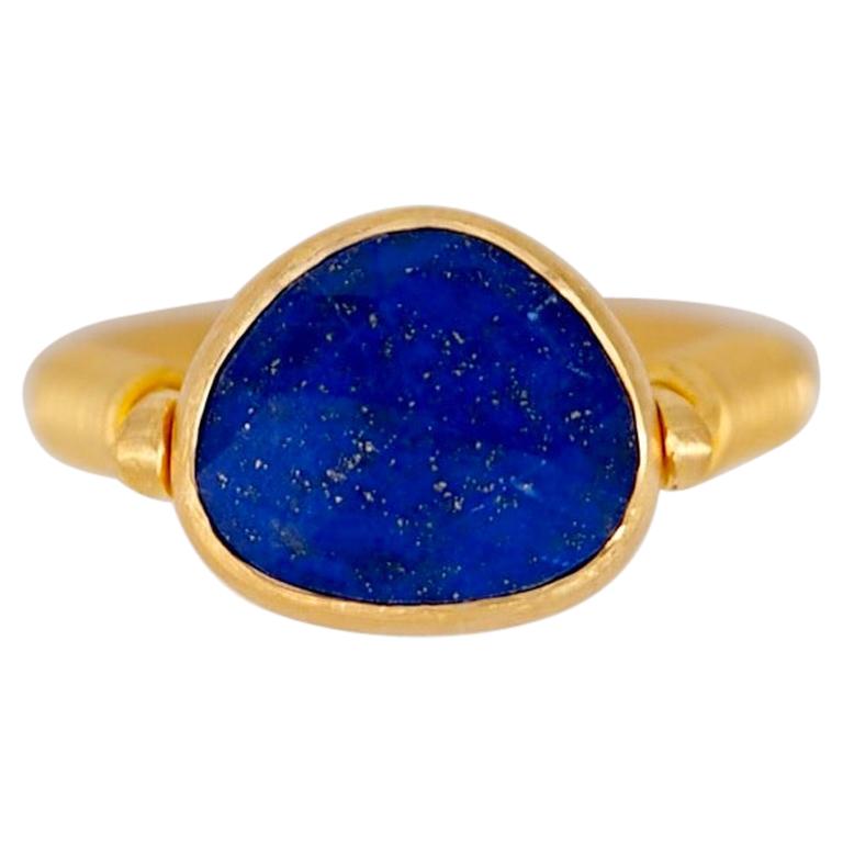 Scrives Lapis Lazuli Swivel 22 Karat Gold Ring
