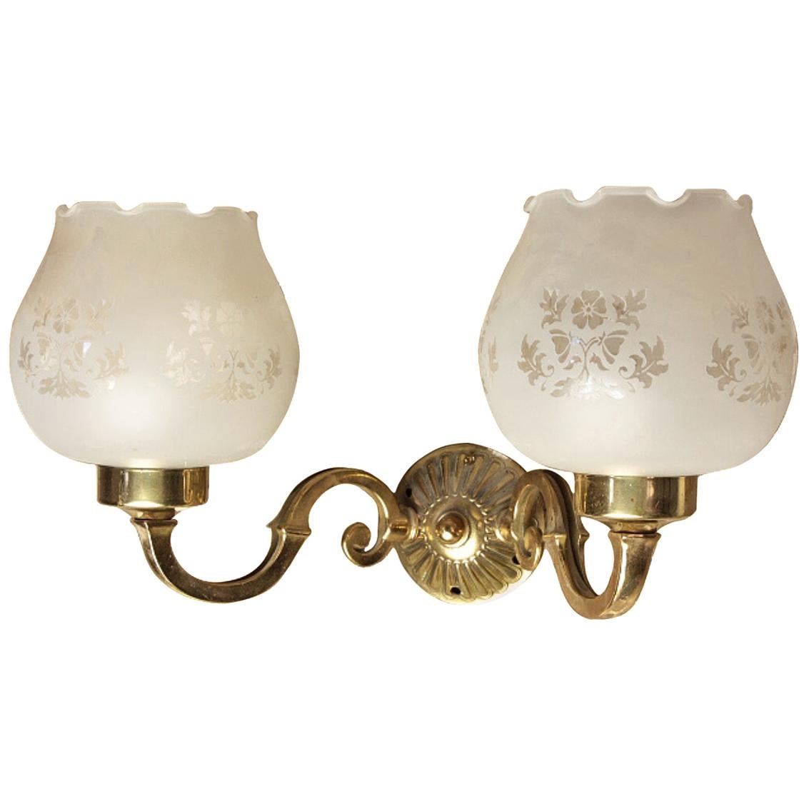 Scroll Arm Lights No Glass, 20th Century For Sale