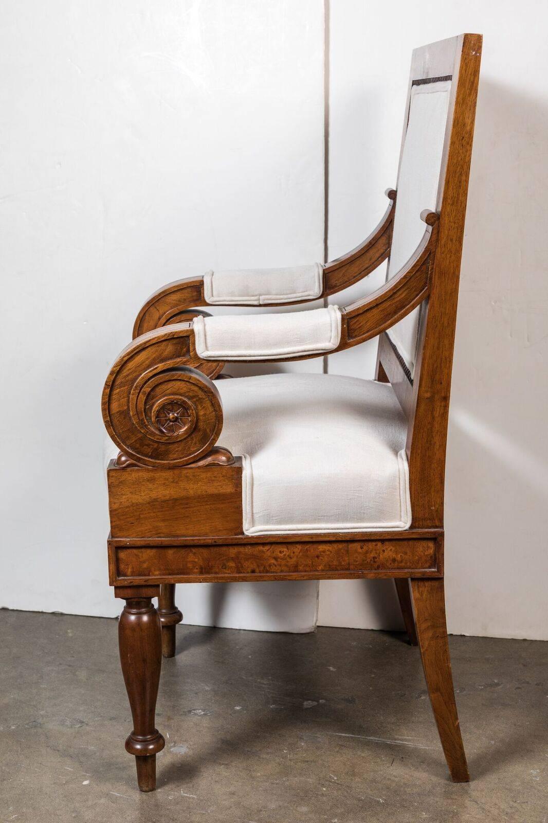 Italian Scroll Arm, Naples Chairs, circa 1920 For Sale