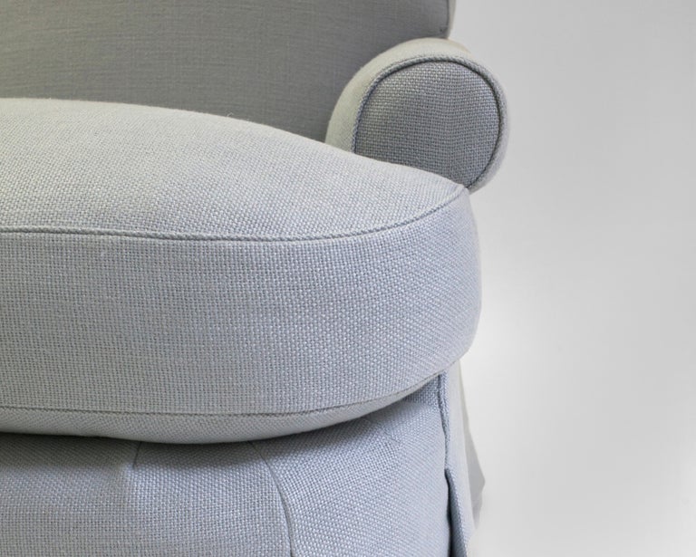 Scroll Back and Scroll Arm Club Chair with Loose Seat Cushion and