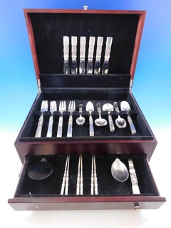 Scroll by Georg Jensen Danish Sterling Silver Flatware Set Service 45 Pieces