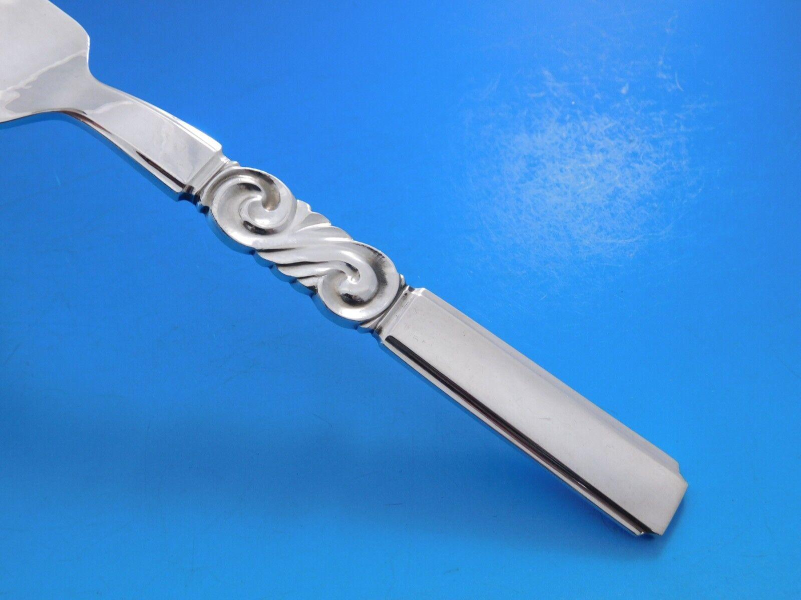 XX secolo Scroll by Georg Jensen Set di posate in argento Sterling 12 Servizio 106 pezzi Cena in vendita