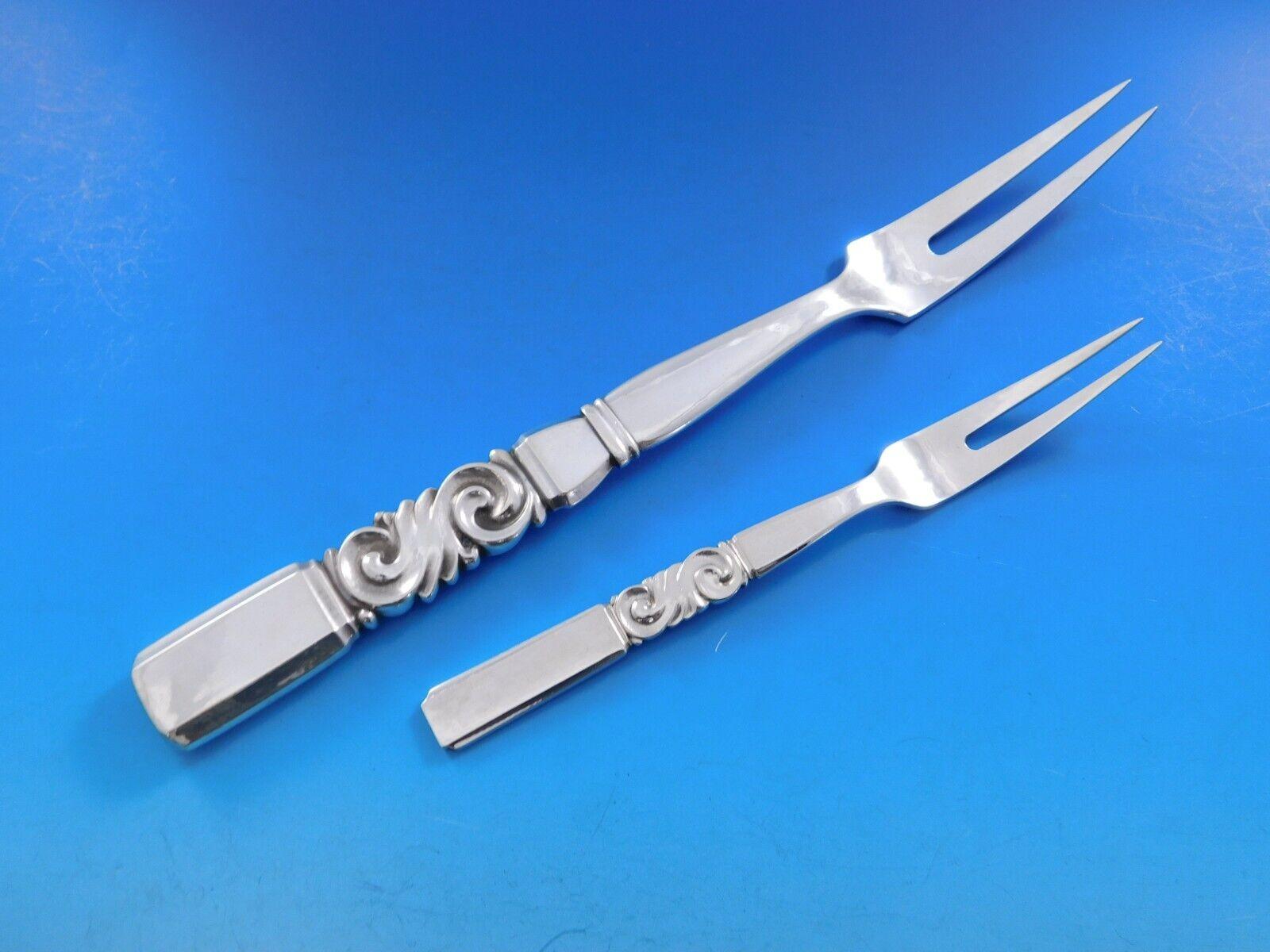 Scroll by Georg Jensen Set di posate in argento Sterling 12 Servizio 106 pezzi Cena in vendita 2