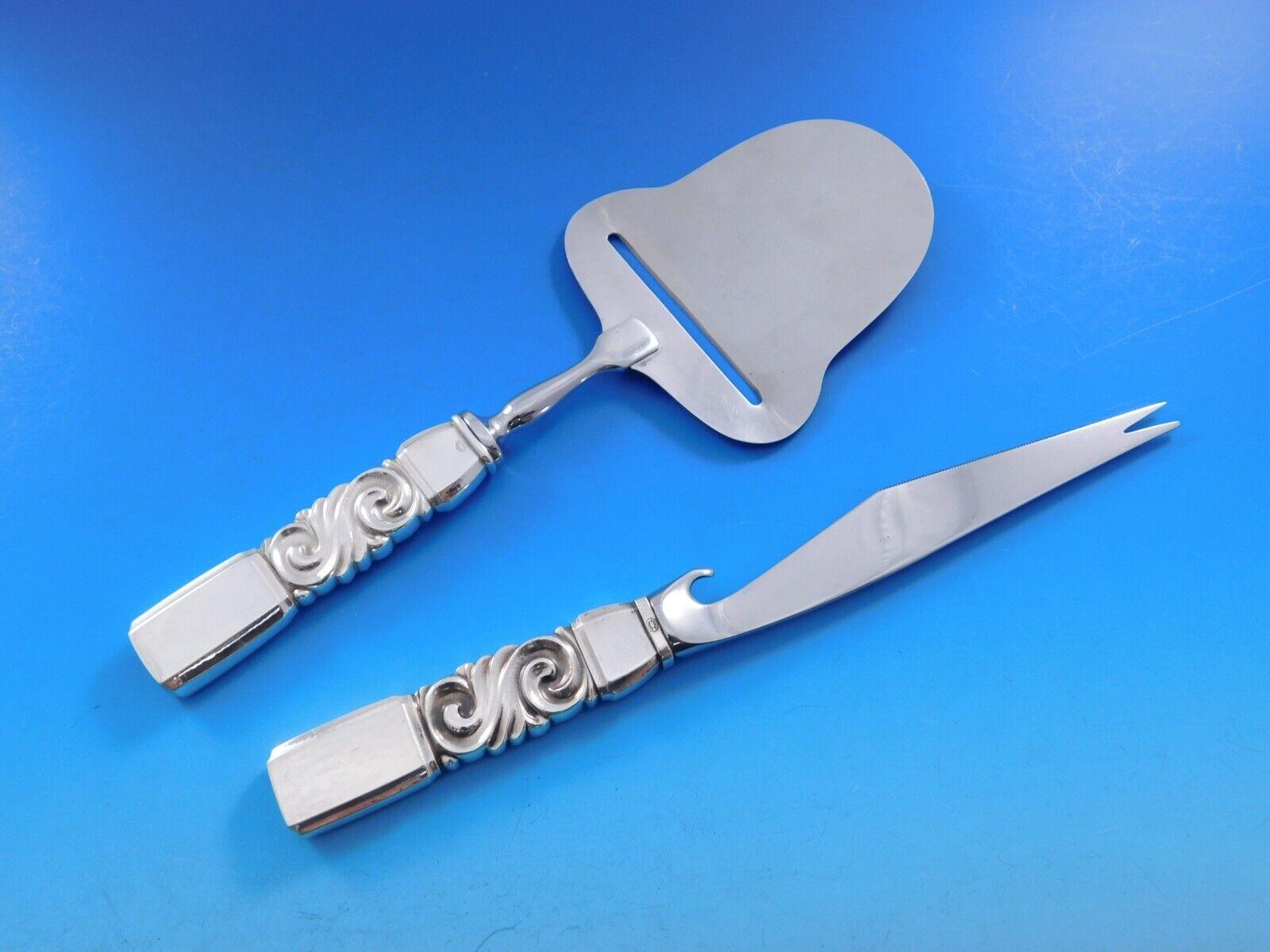 Scroll by Georg Jensen Set di posate in argento Sterling 12 Servizio 106 pezzi Cena in vendita 4