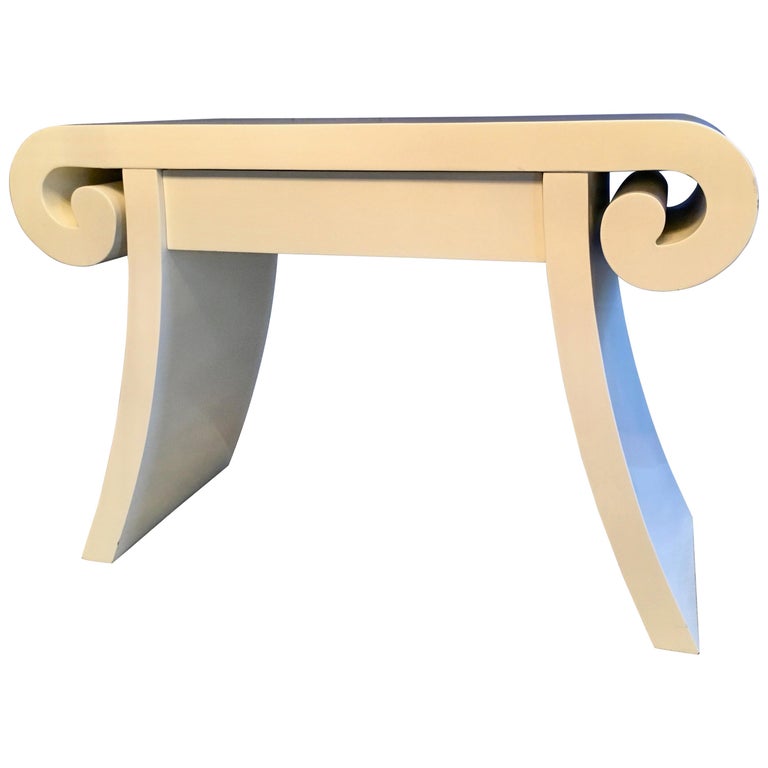 Scroll Edge Lacquer Desk Vanity For Sale at 1stdibs