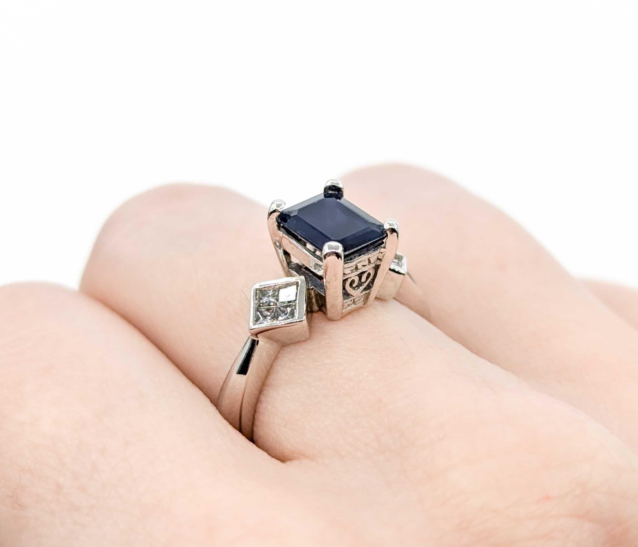 Scroll Pattern Sapphire Ring in 14k White Gold

This beautiful ring is crafted in 14k white gold and features a 2.25ct sapphire center stone, the birthstone for September. Sapphires are believed to symbolize wisdom, loyalty, and nobility, promoting