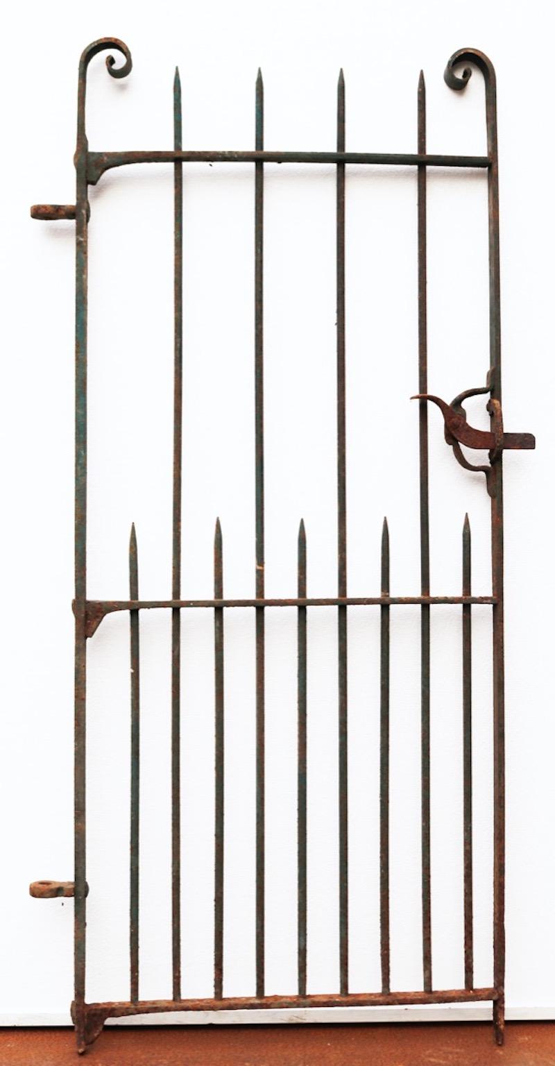 19th Century Scroll-Top Wrought Iron Side Gate For Sale